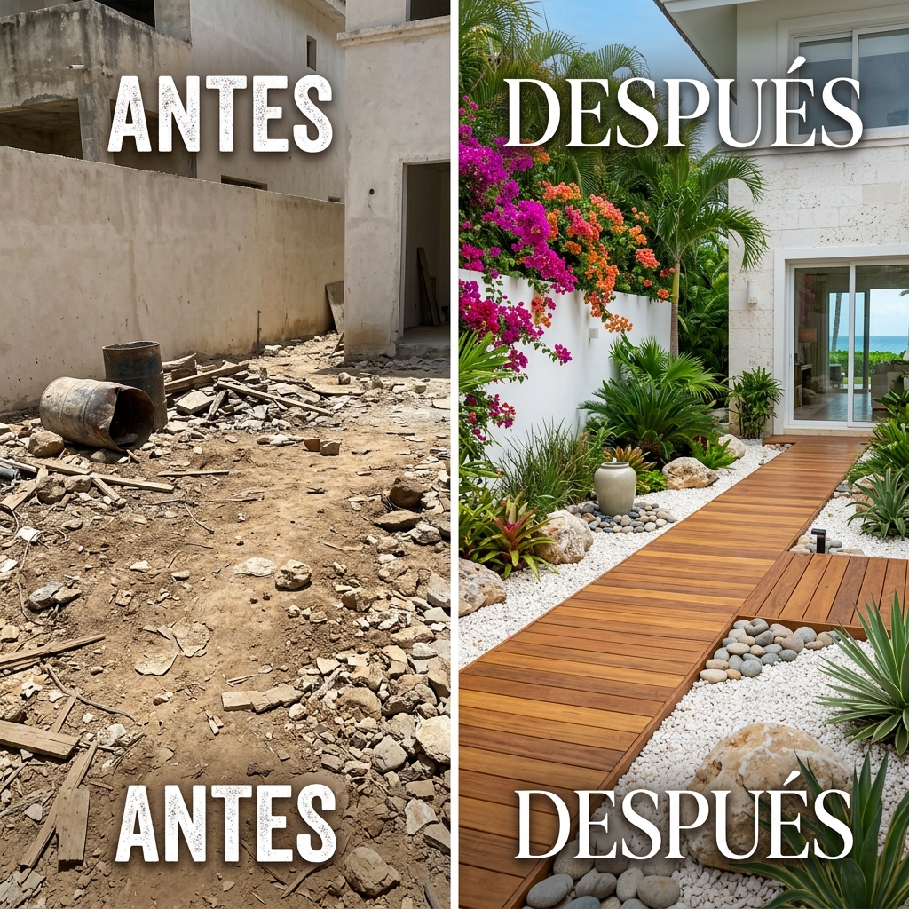 Transformación de área zen - Antes y Después